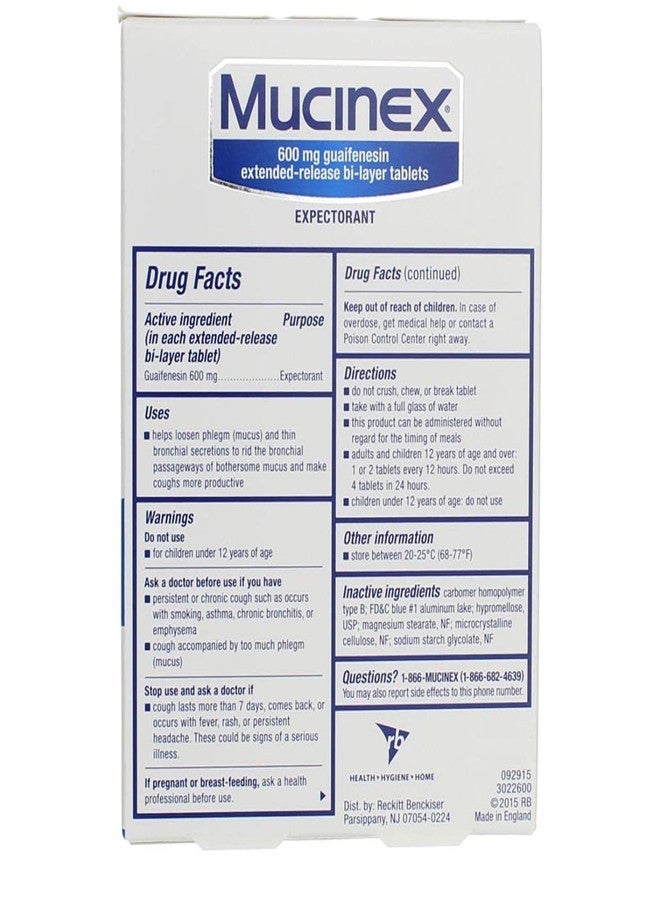 Mucinex 12-Hour Chest Congestion Expectorant Tablets, 20 Count (Pack of 2) - Image 2